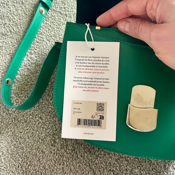 NWT Sezane Claude Sac in Smooth Green - Picture 3 of 7